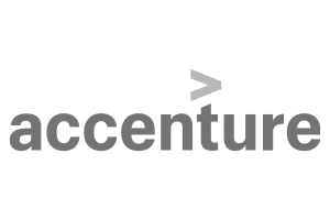 Logo Accenture su sfondo nero.